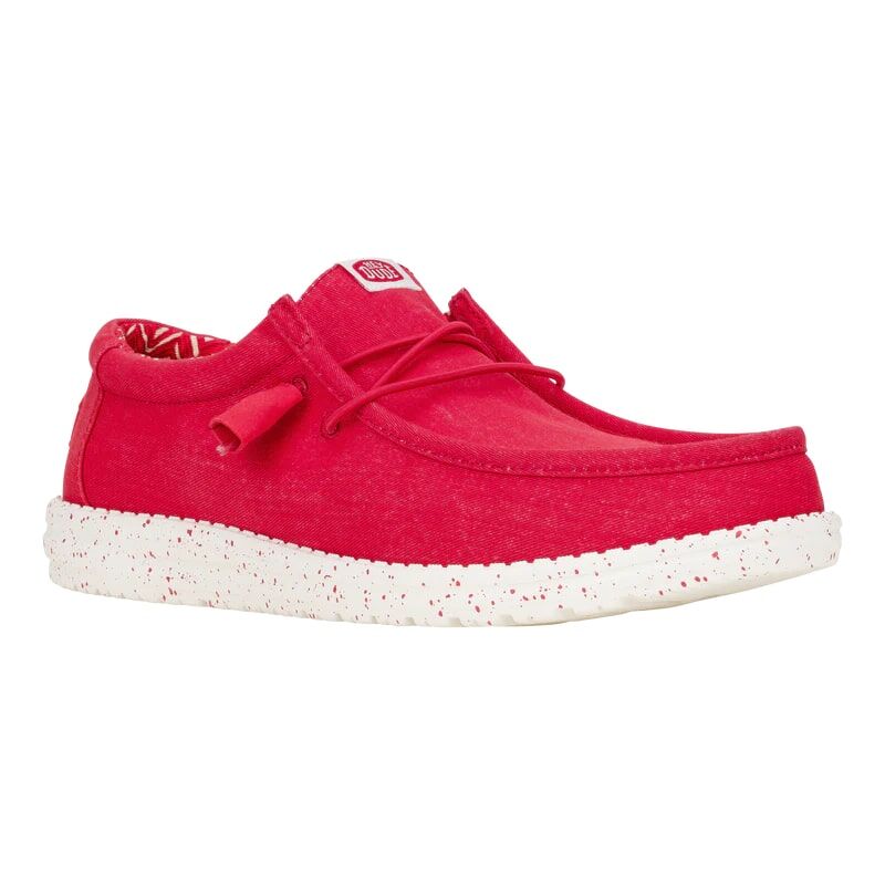 Hey Dude Men's Wally Stretch Canvas Shoe in Savvy Red
