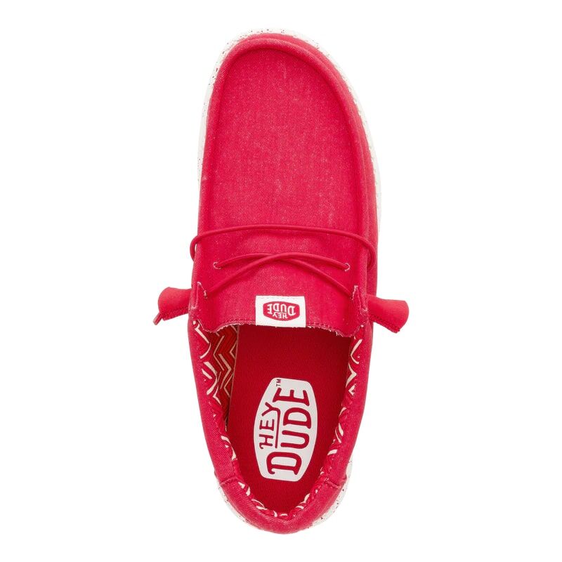 Hey Dude Men's Wally Stretch Canvas Shoe in Savvy Red