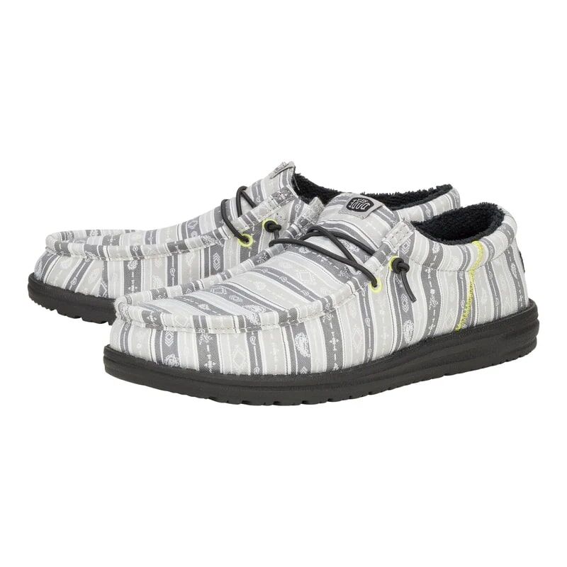 Hey Dude Men's Wally Funk Surf Blanket Shoe in Grey/Black