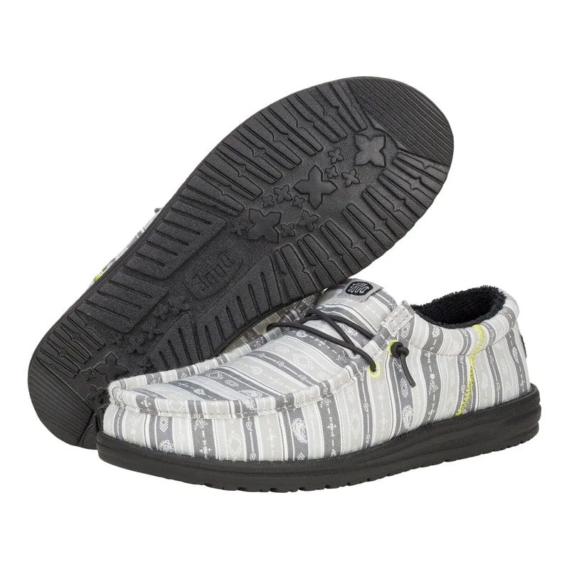 Hey Dude Men's Wally Funk Surf Blanket Shoe in Grey/Black