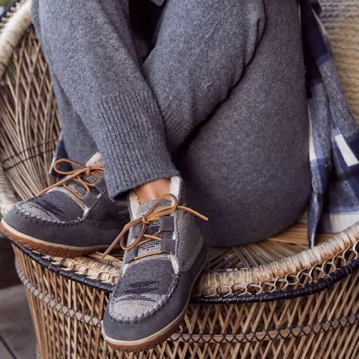 Minnetonka Women's Torrey Slipper in Grey