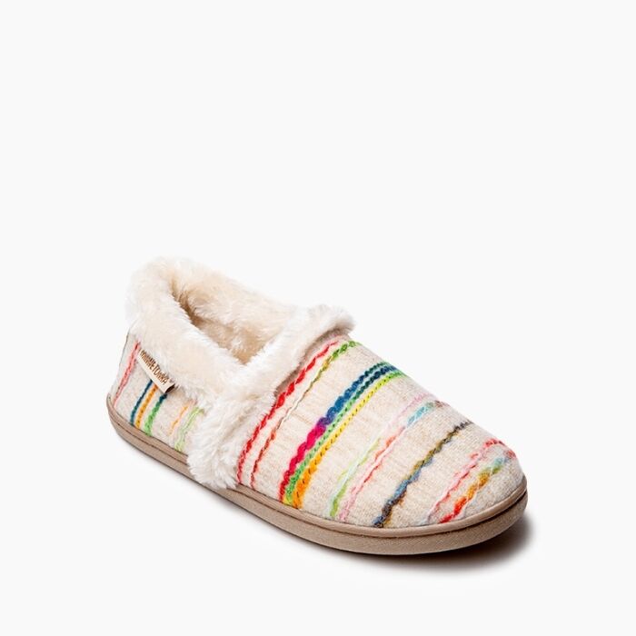 Minnetonka Women's Dina Slipper in Cream Multi