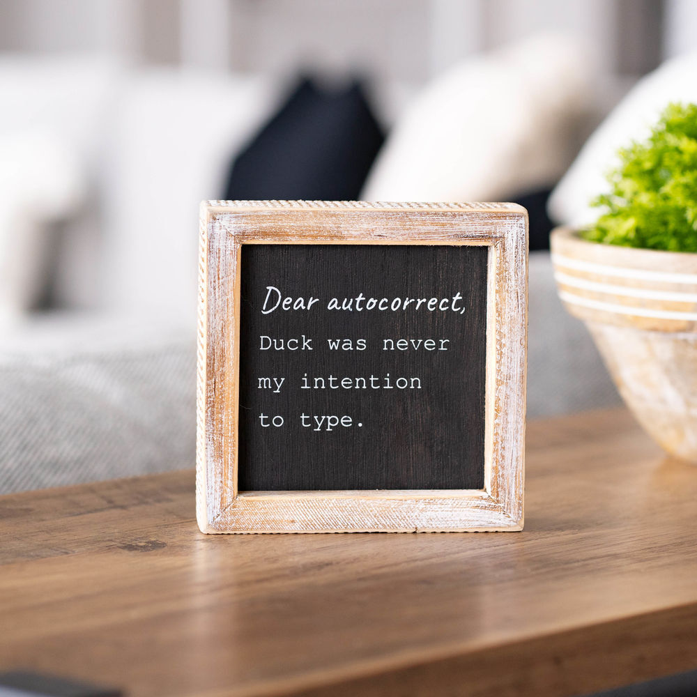 Adams & Co. Duck/Internet Black & White Reversible Wood Frame Sign, 5-In x 5-In x 1.5-In