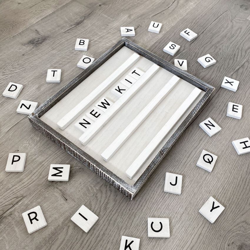 Adams & Co. White & Black Letterboard Kit, 15-In x 13-In x 1.5-In