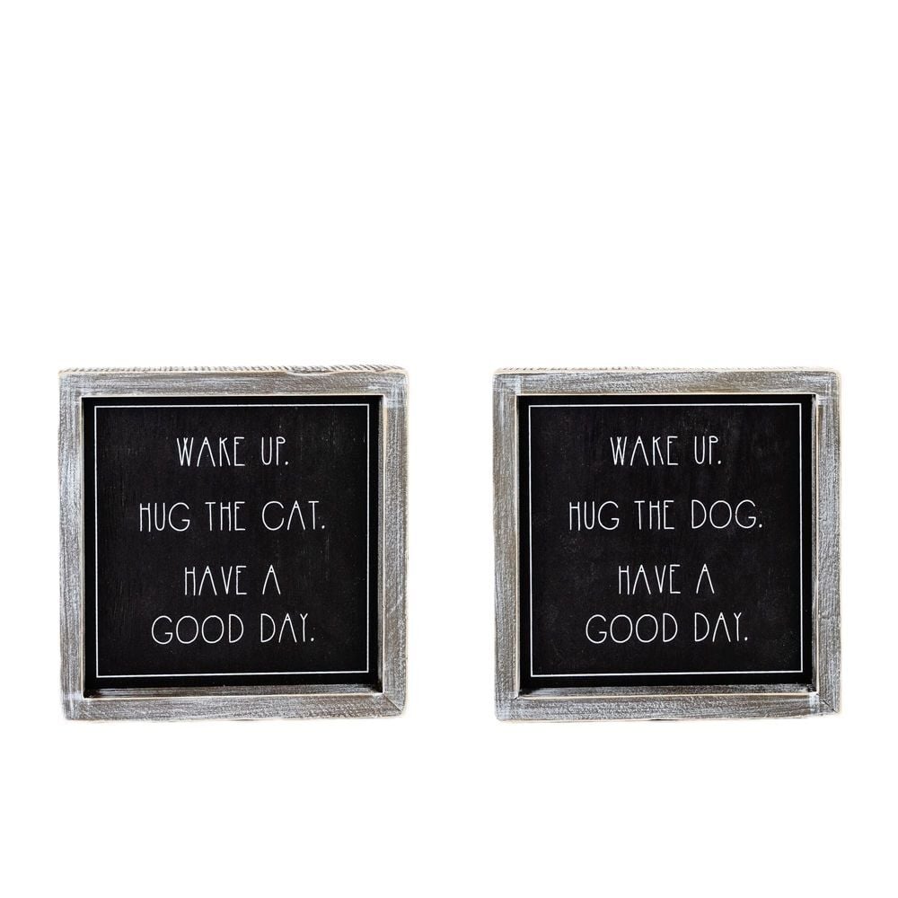 Adams & Co. Wake Up Reversible Wood Frame Sign - Thumbnail 3