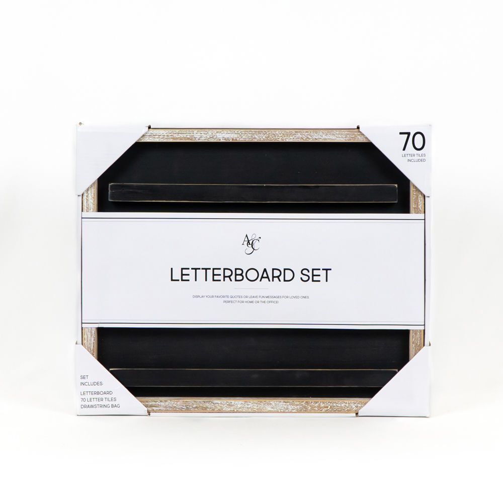 Adams & Co. Natural & Black Letterboard Kit, 15-In x 13-In x 1.5-In