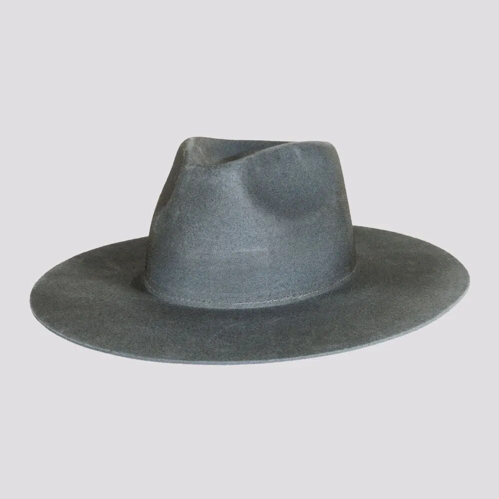 American Hat Makers Men's Rancher Wide Brim Felt Fedora Hat in Black