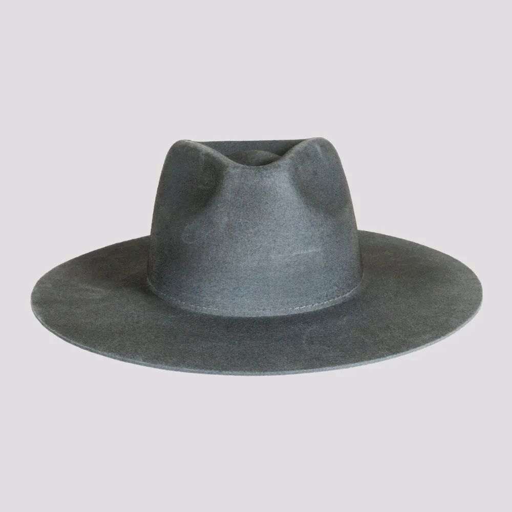 American Hat Makers Men's Rancher Wide Brim Felt Fedora Hat in Black