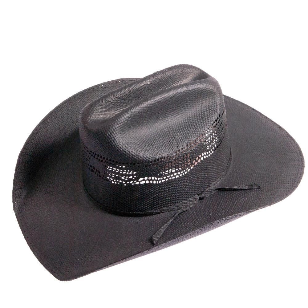 American Hat Makers Men's Bozeman Straw Cowboy Hat in Black