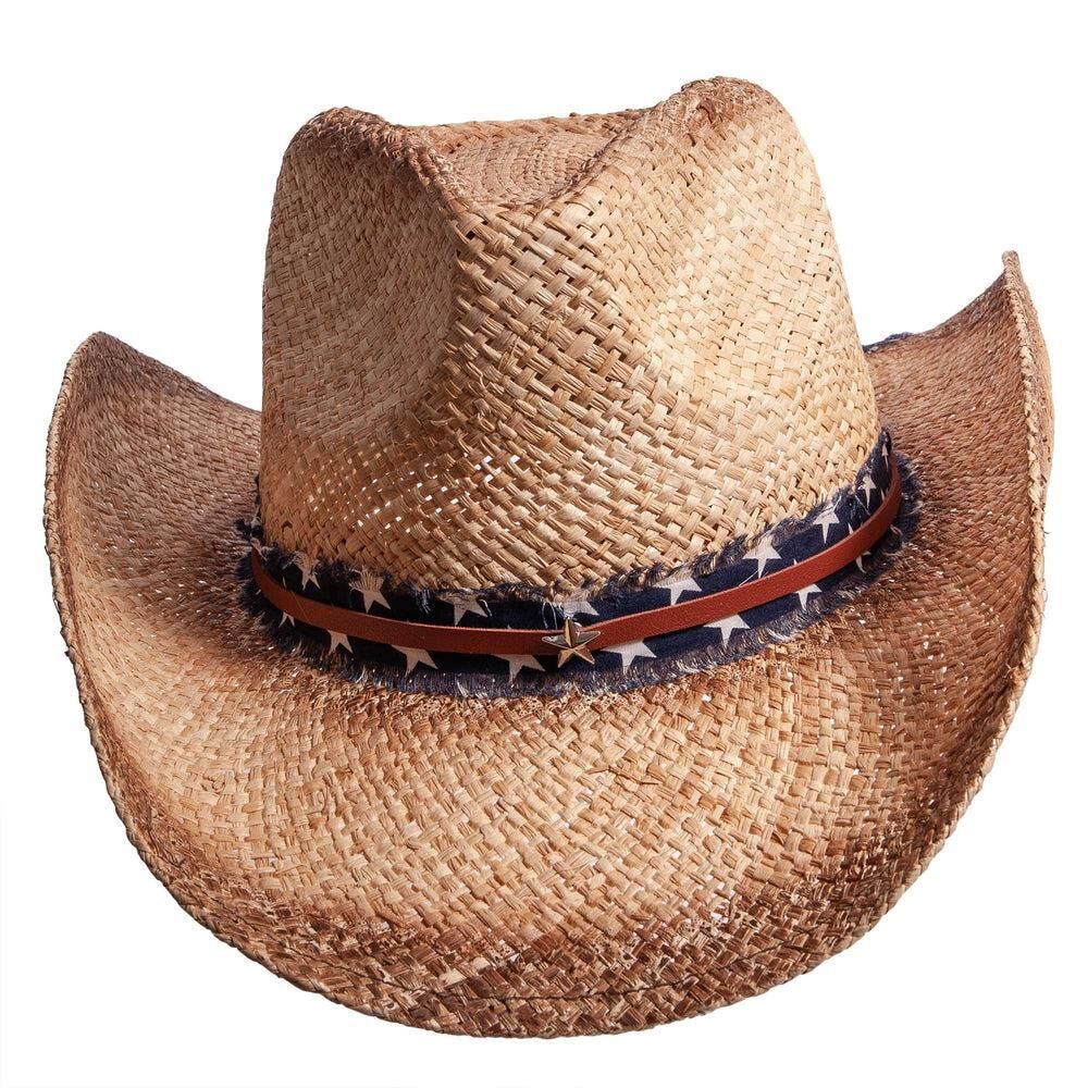 American Hat Makers Women's Dusty Straw Cowgirl Sun Hat in Natural