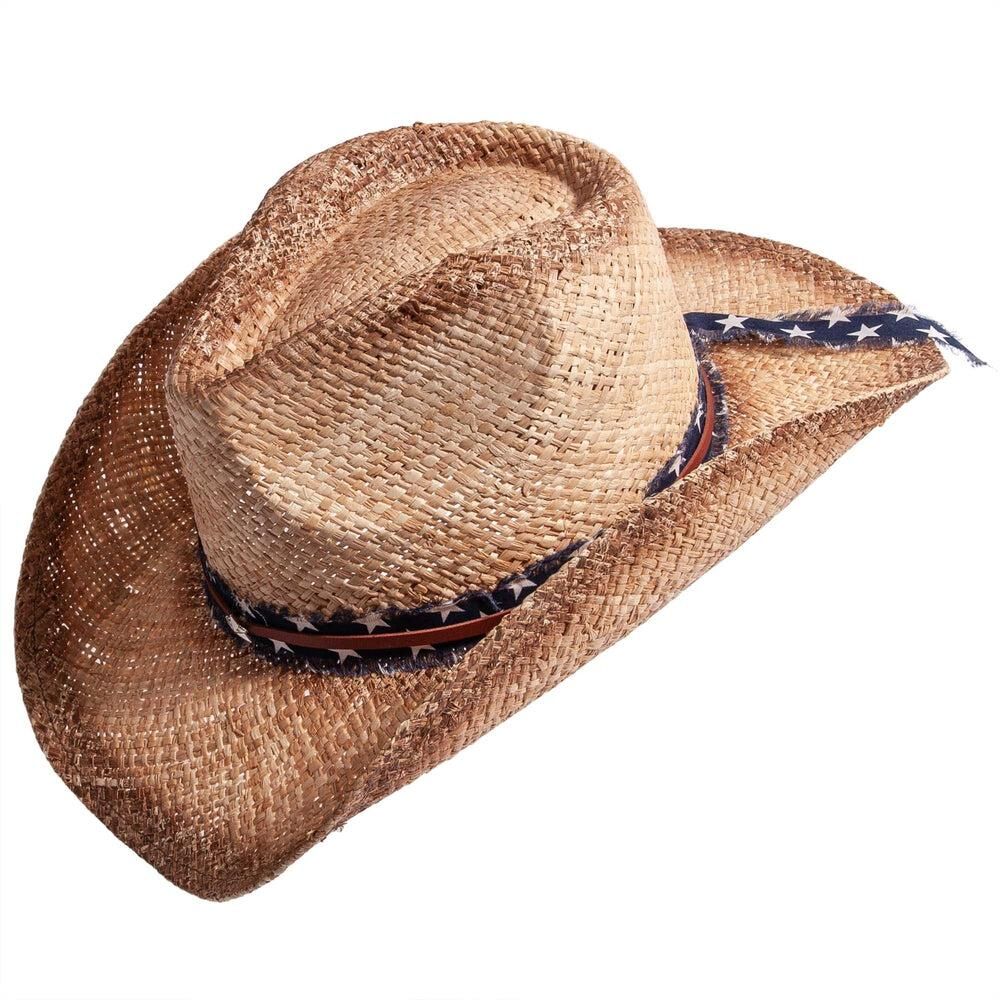 American Hat Makers Women's Dusty Straw Cowgirl Sun Hat in Natural