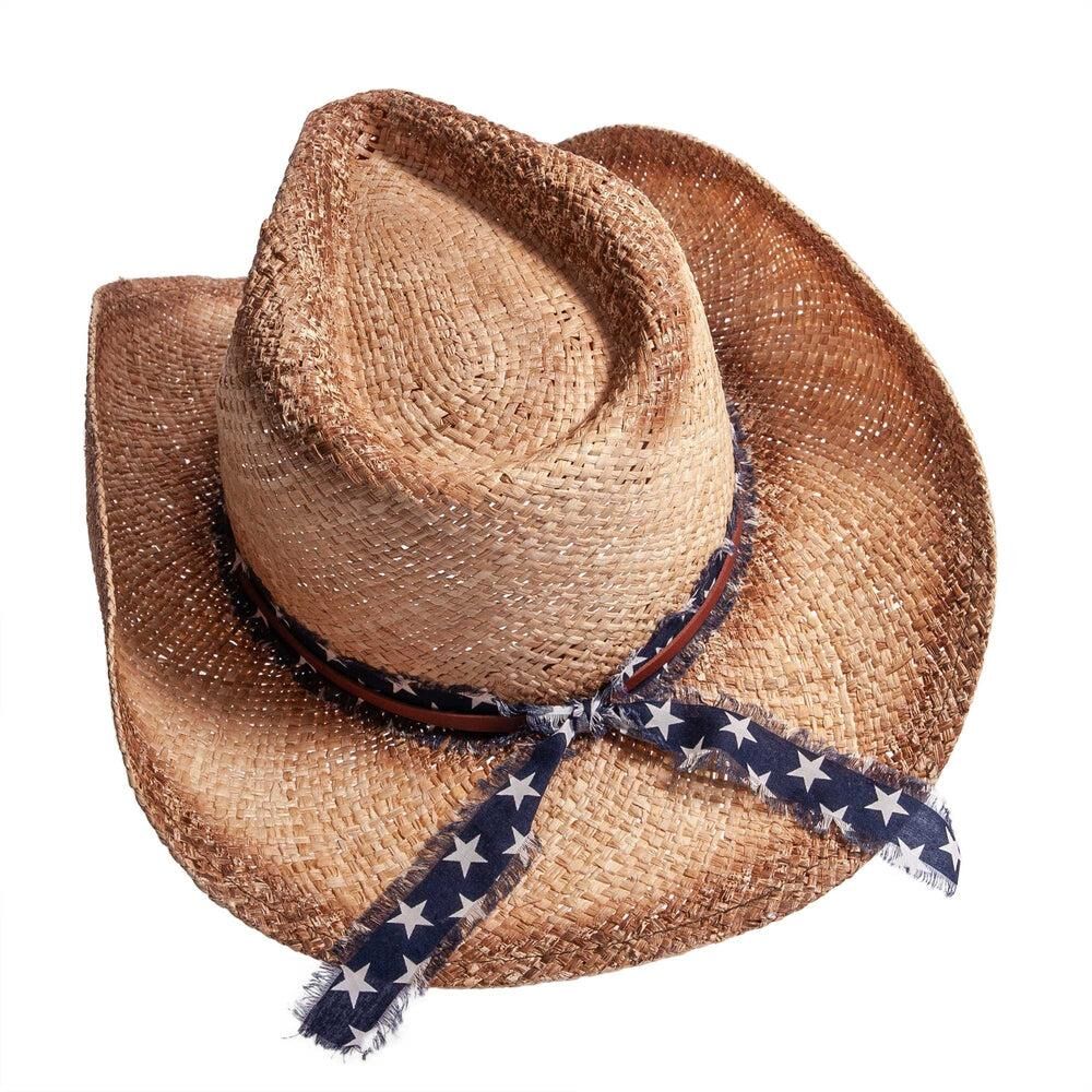 American Hat Makers Women's Dusty Straw Cowgirl Sun Hat in Natural