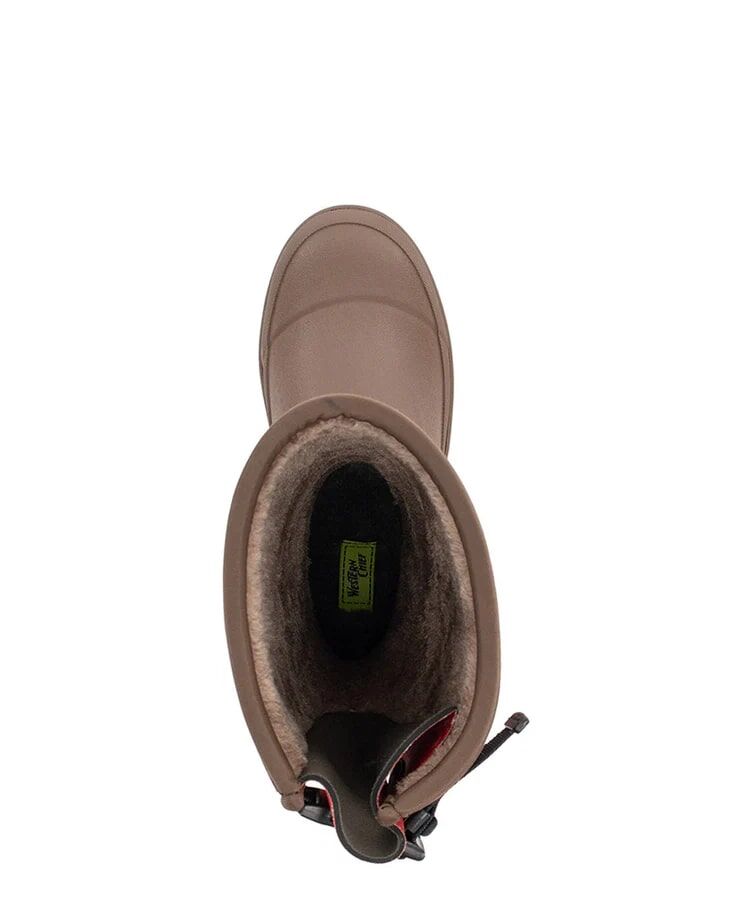Western Chief Women's Bandana Neoprene Faux Fur Wide Calf Tall Cold Weather Boot in Brown