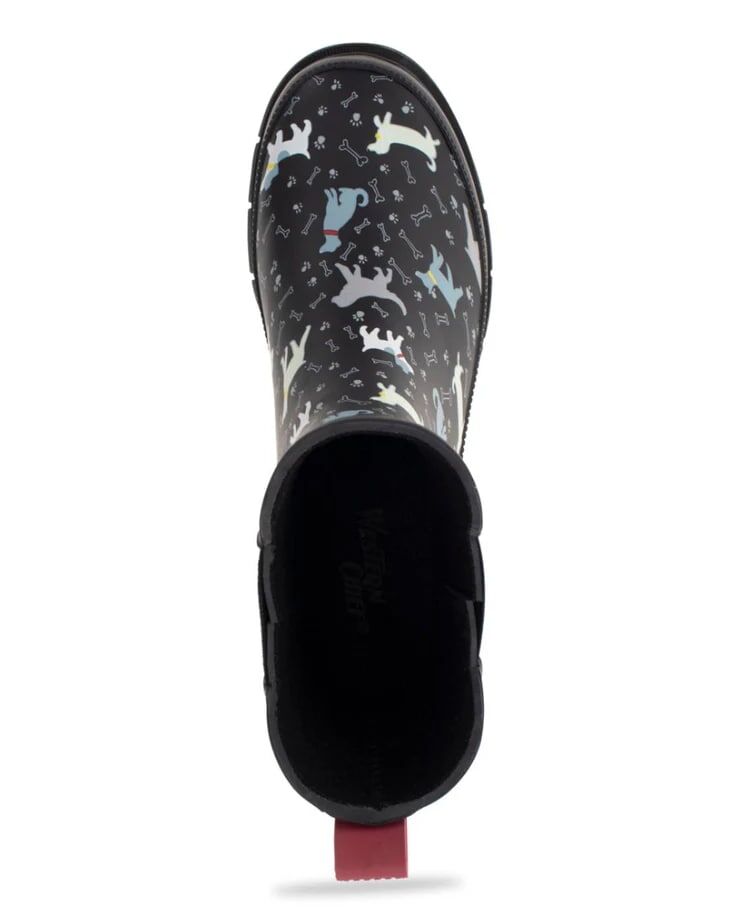 Western Chief Women's Dog Days Chelsea Rain Boot in Black