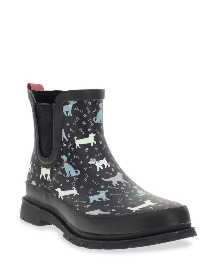 Western Chief Women's Dog Days Chelsea Rain Boot in Black