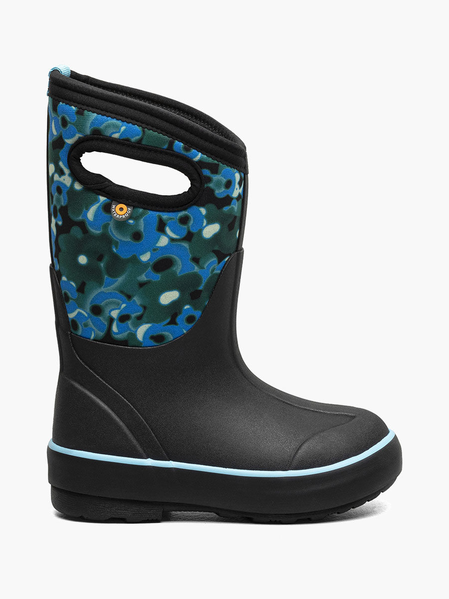 Bogs Kids' Classic II Tropadelic Floral 3 Season Boots in Black