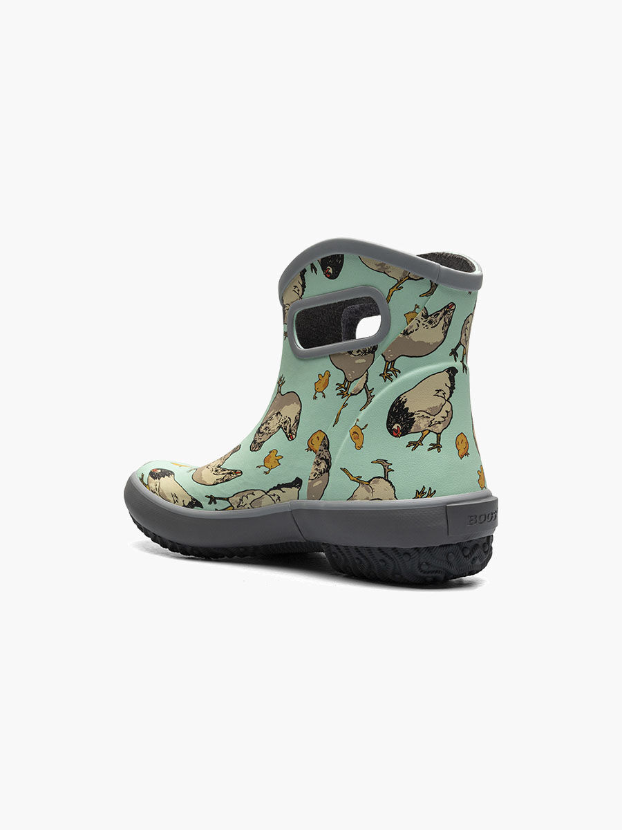 Bogs Women's Patch Ankle Chickens Garden Boots in Aqua