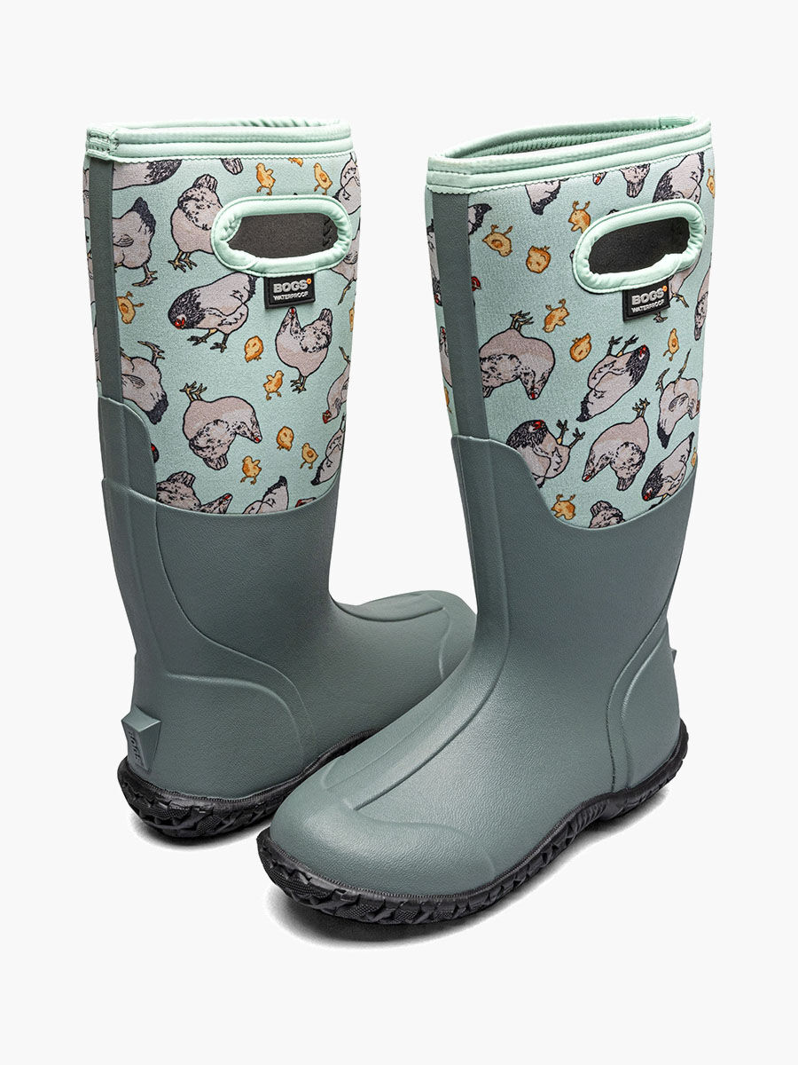 Bogs Women's Mesa Chickens Farm Boots in Aqua