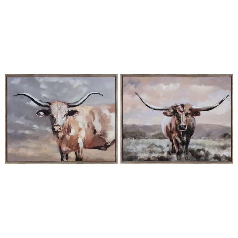 Crestview Collection Texas Longhorns Canvas Paintings, 39.4-In x 31.5-In