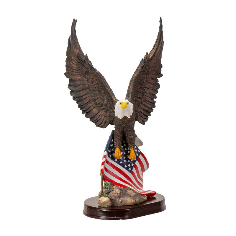 Pacific Trading Eagle With Flag Statue