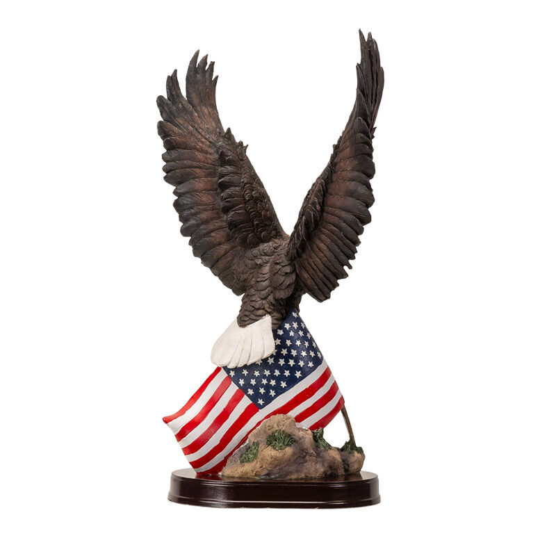 Pacific Trading Eagle With Flag Statue