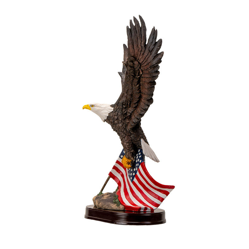 Pacific Trading Eagle With Flag Statue