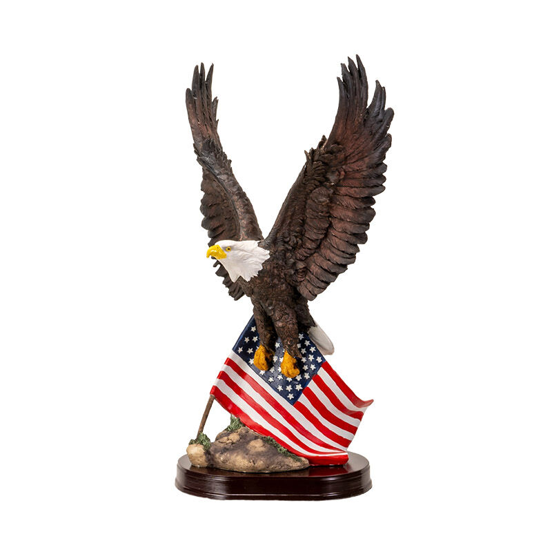 Pacific Trading Eagle With Flag Statue