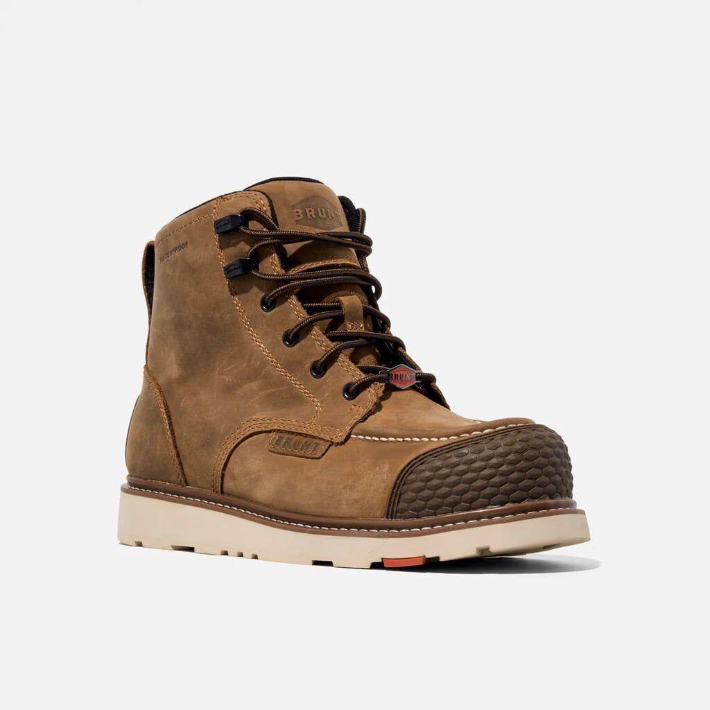 BRUNT Men's The Marin BRUNT Toe 6-In Waterproof Composite Toe Work Boot in Brown