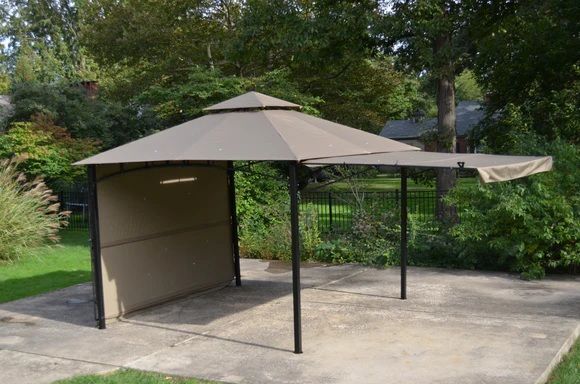 Backyard Expressions Gazebo with Two Extending Side Panels, 10-Ft x 10-Ft