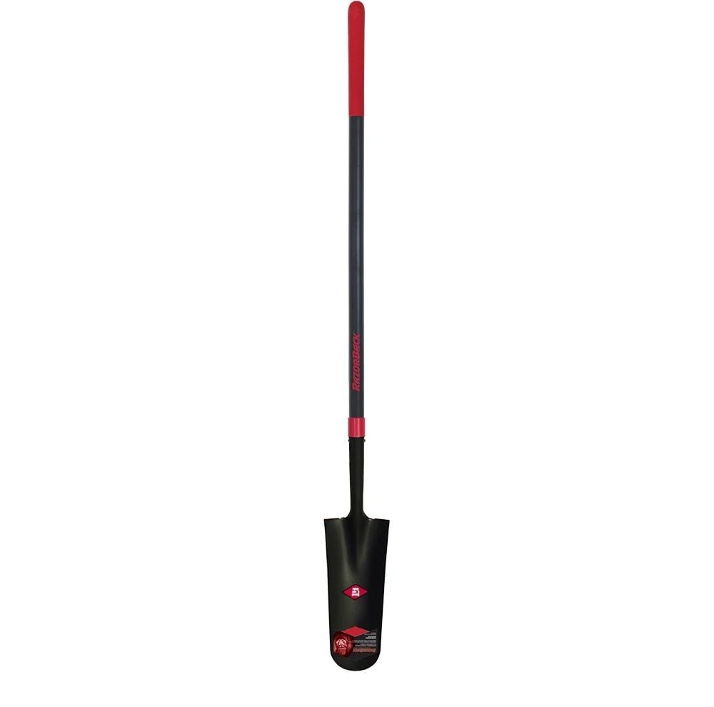 Razor-Back Drain Spade with Fiberglass Handle and Cushion Grip, 14-In