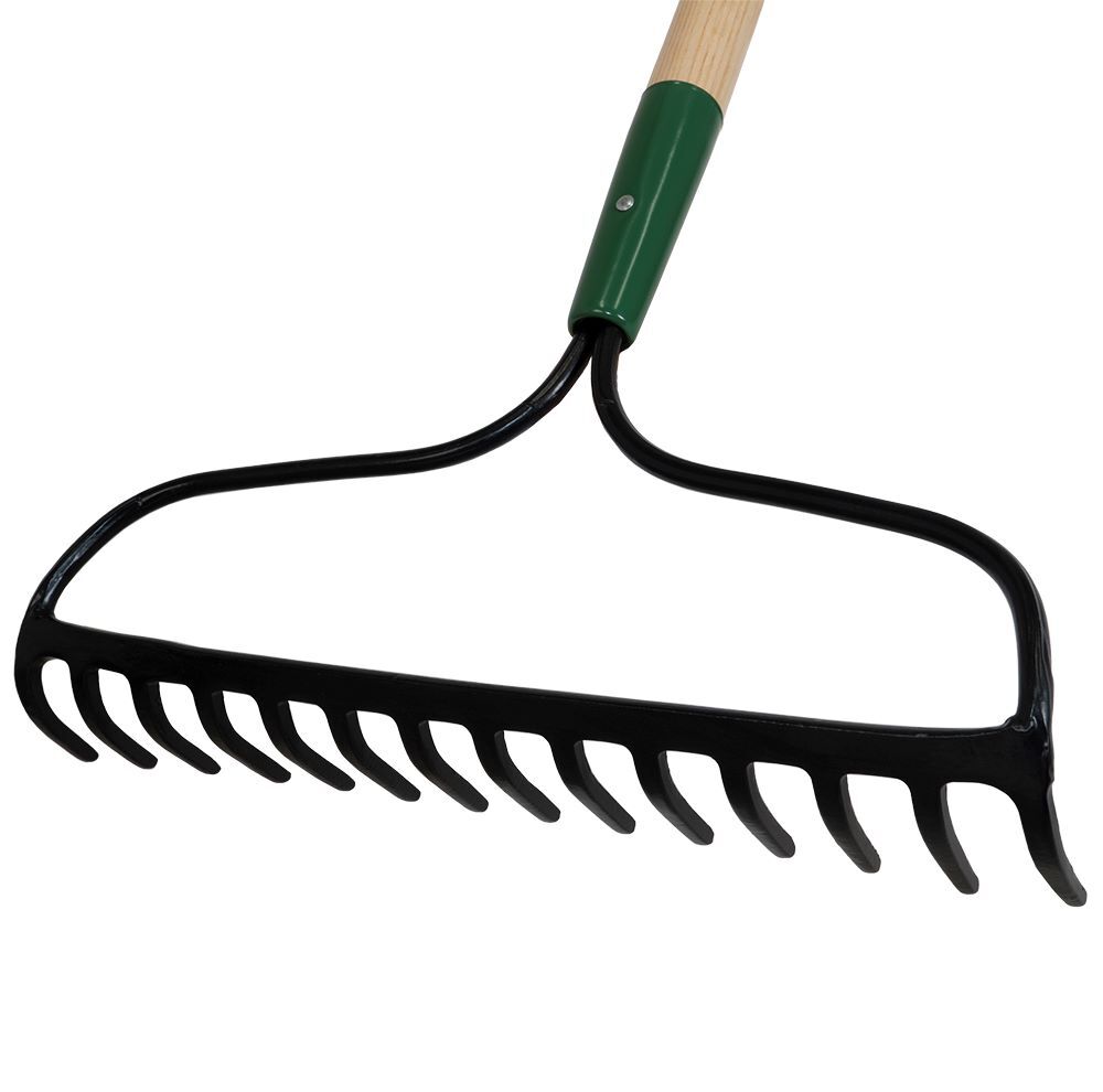 Union Tools Long Wood Handle Garden Rake, 63-In