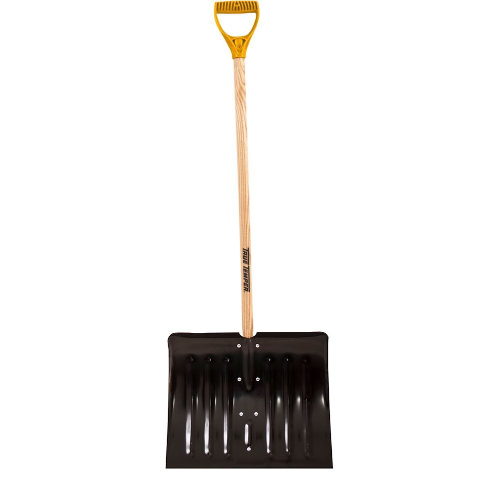 True Temper Steel Snow Shovel with D-Grip, 18-In