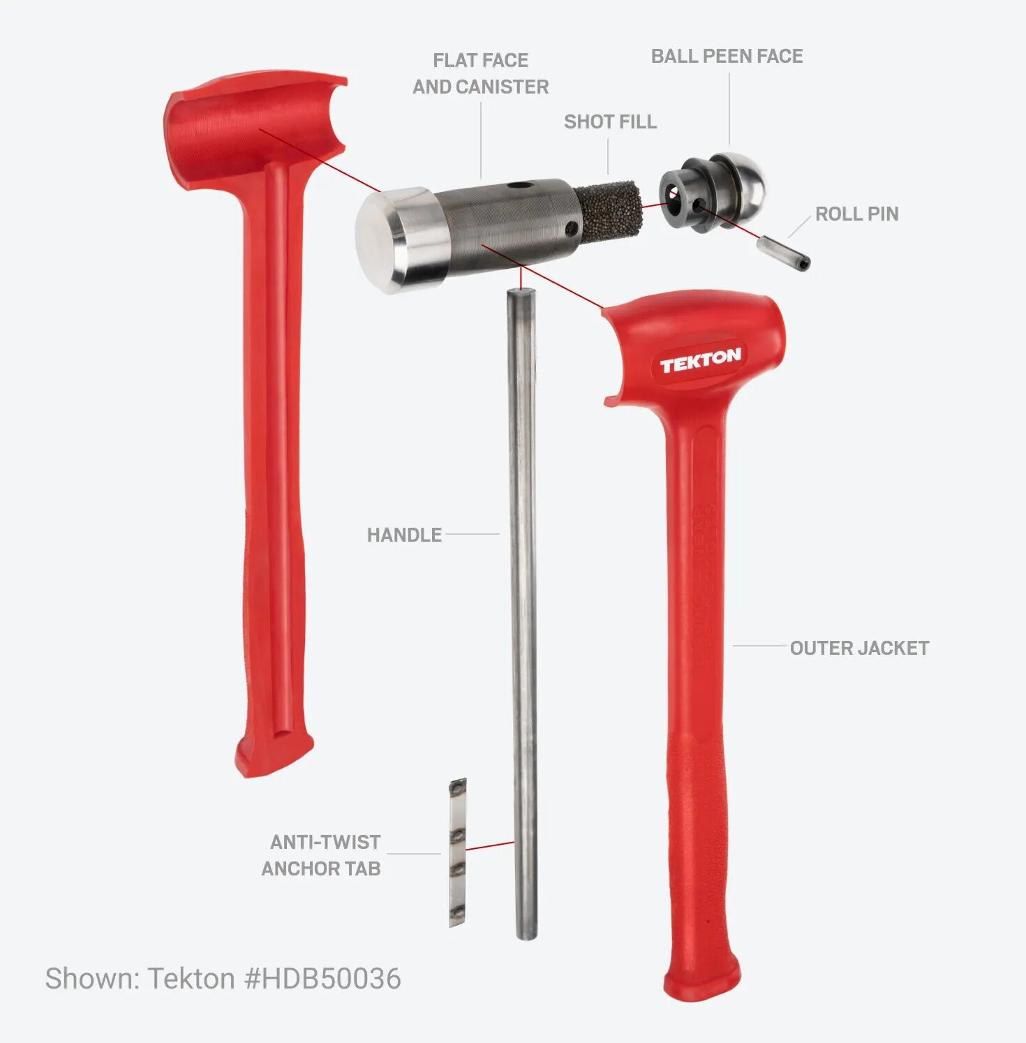 Tekton Ball Peen Dead Blow Hammer, 47-Oz