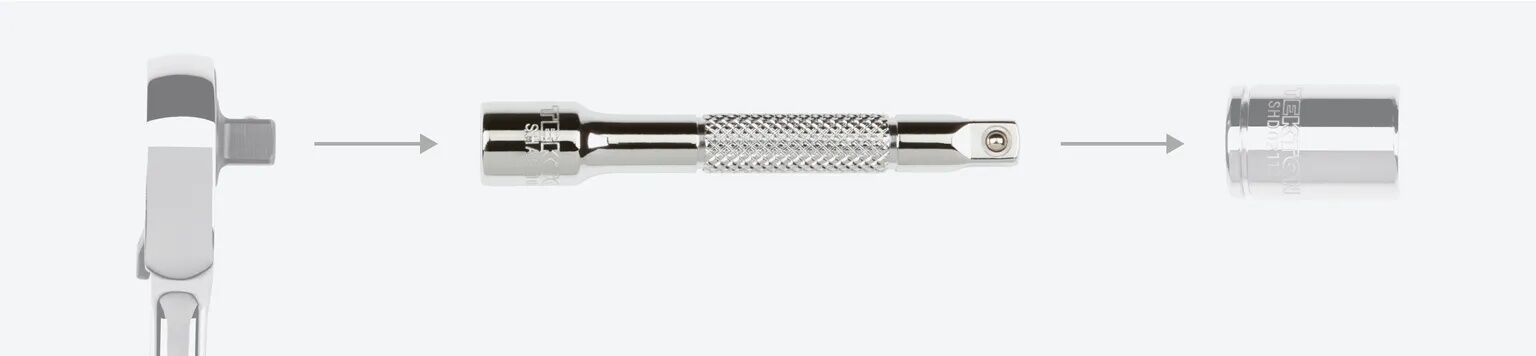 Tekton Socket Extension, 1/4-In Drive x 9-In