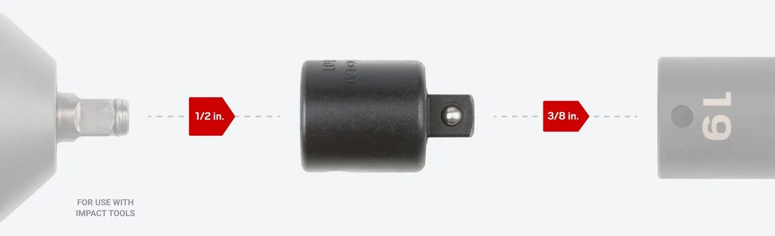 Tekton Impact Socket Reducer, 1/2-In Female Drive x 3/8-In Male Drive