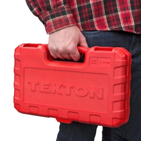 Tekton 3/8-In Drive Ratchet Set with Case, 42-Pc