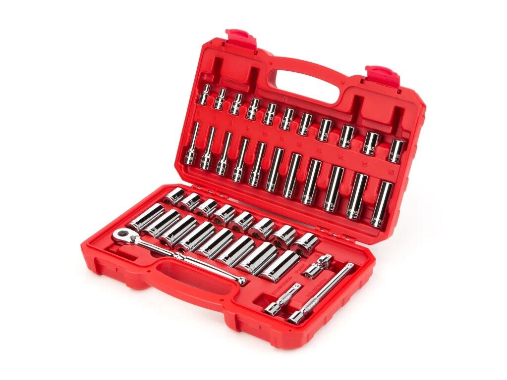 Tekton Metric 6-Point Socket & Rachet Set With Case, 3/8-In Drive, 42-Pc