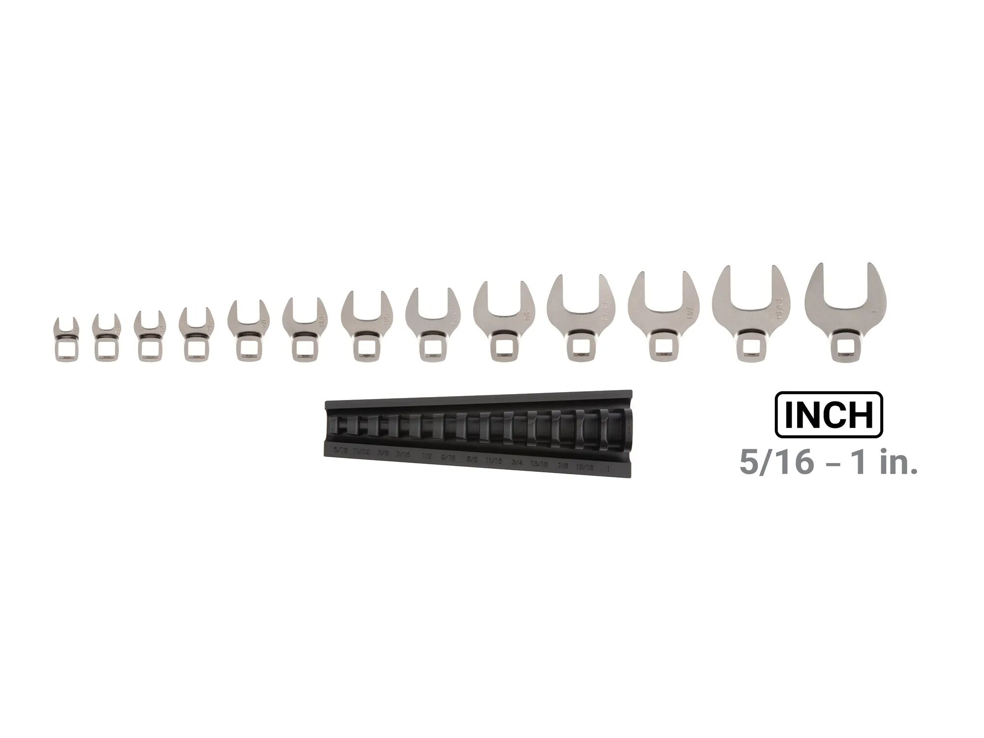 Tekton 3/8-In Drive Crowfoot Wrench Set With Rack, 13-Pc, 5/16-1-In