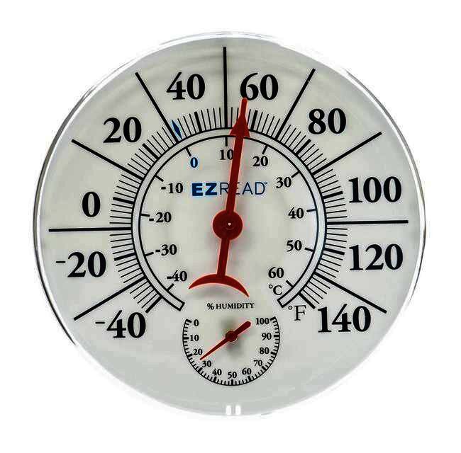 EZ Read 8 in Dial Thermo Hygrometer - White