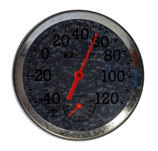 EZ Read 8 in Metal Dial Thermo Hygrometer - Silver
