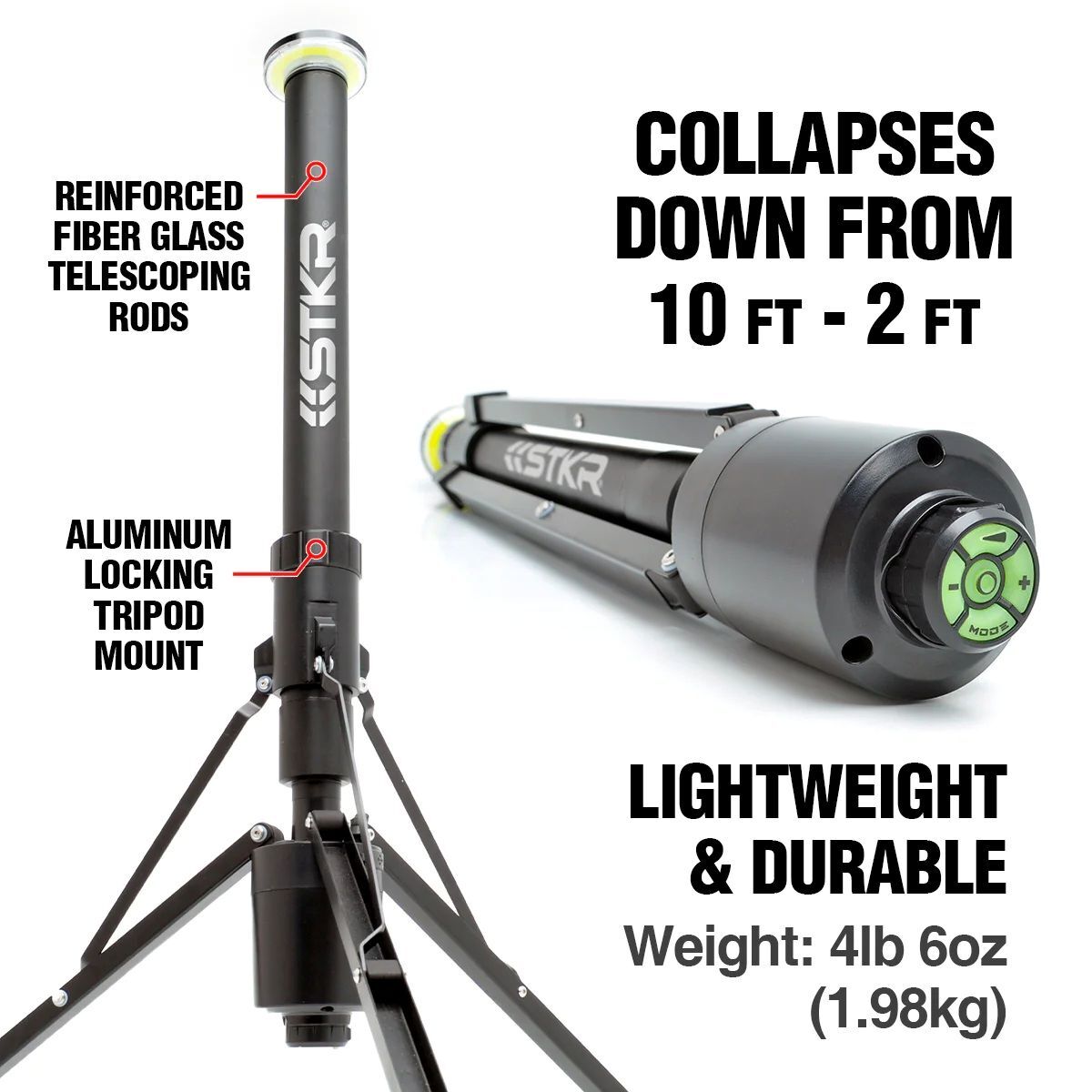 STKR Concepts FLi OVER-LANDER 10-Ft Telescoping Light with Wireless Remote
