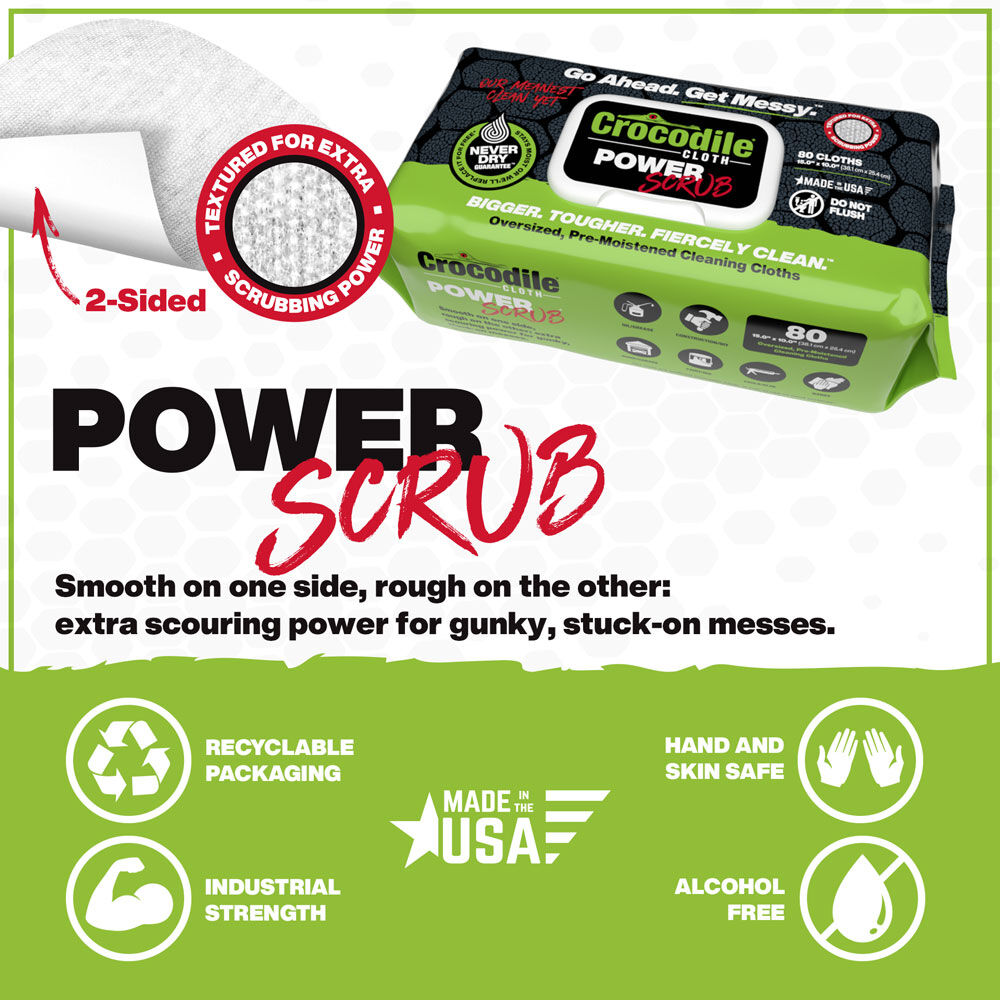 Crocodile Cloth PowerSCRUB, 80-Ct