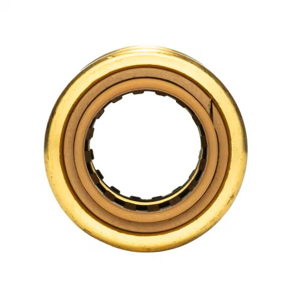 QuickFitting Push-to-Connect Brass Coupling Fitting, 1/2-In x 1/2-In