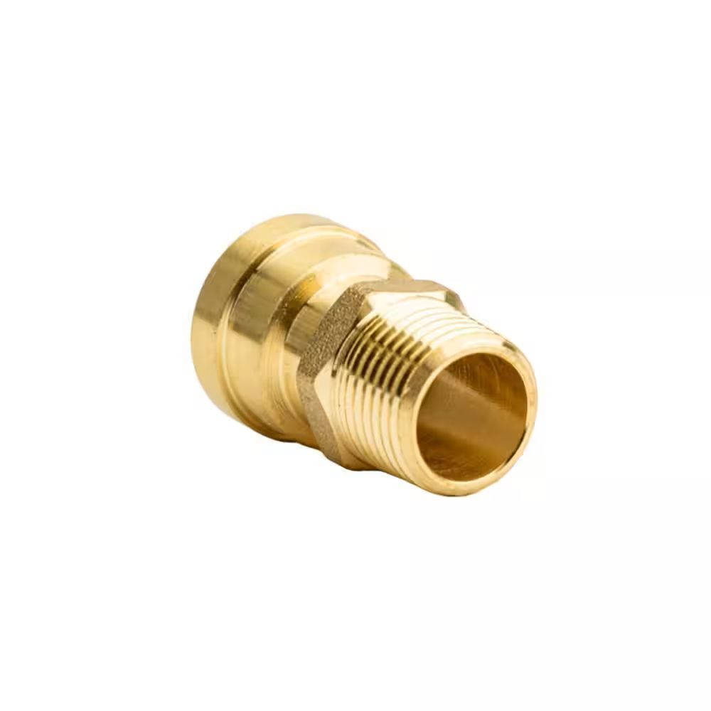 QuickFitting Push-to-Connect x MNPT Brass Adapter Fitting, 1/2-In x 1/2-In
