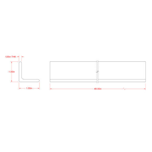 Hillman Steelworks Weldable Hot-Rolled Steel Angle, 1/8-In X 1-In X 4-In