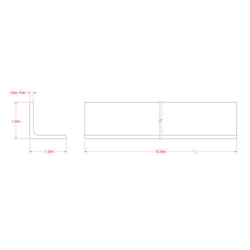 Hillman SteelWorks Weldable Hot-Rolled Steel Angle, 1/8-In x 1 1/4-In x 6-Ft