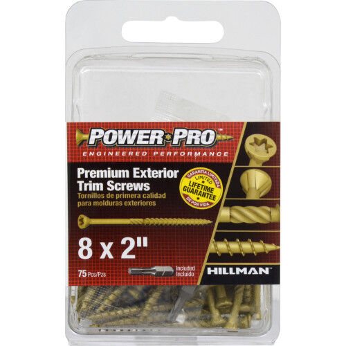 Hillman Power Pro Premium Exterior Trim Screws, #8 X 2-In, 75-Pc