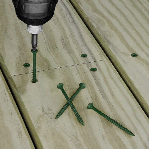 Hillman Deck Plus Green Deck Screws, #8 X 1-1/4-In