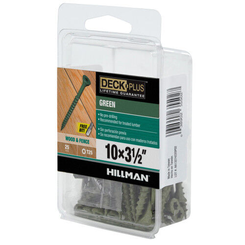 Hillman Deck Plus Green Deck Screws, #10 X 3-1/2 In