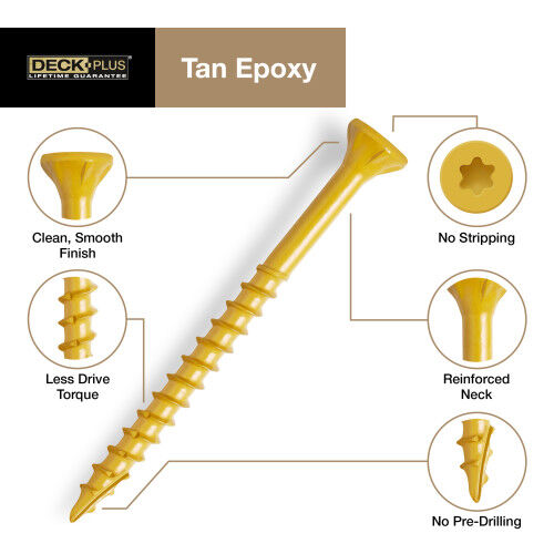 Hillman Deck Plus Tan Deck #10 X 3-In Screws, 40-Pc